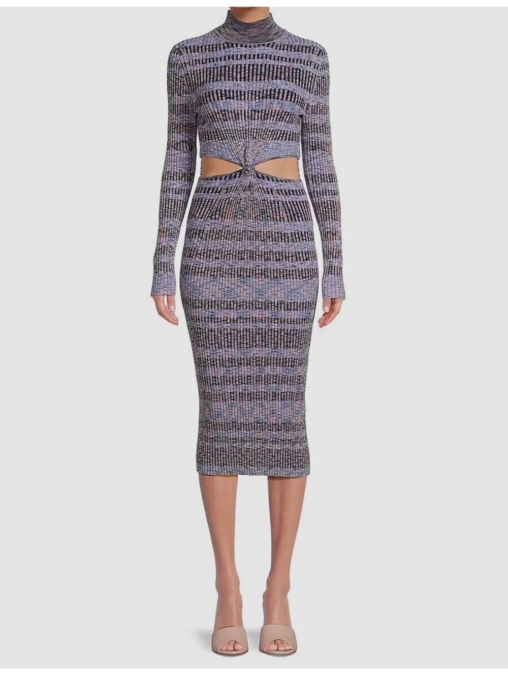 $645 Jonathan Simkhai Purple Midnight Space Dye MIDI Sweater Dress XS NWT